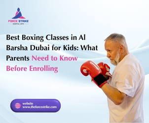 Boxing classes in Al Barsha Dubai with students practicing punching drills